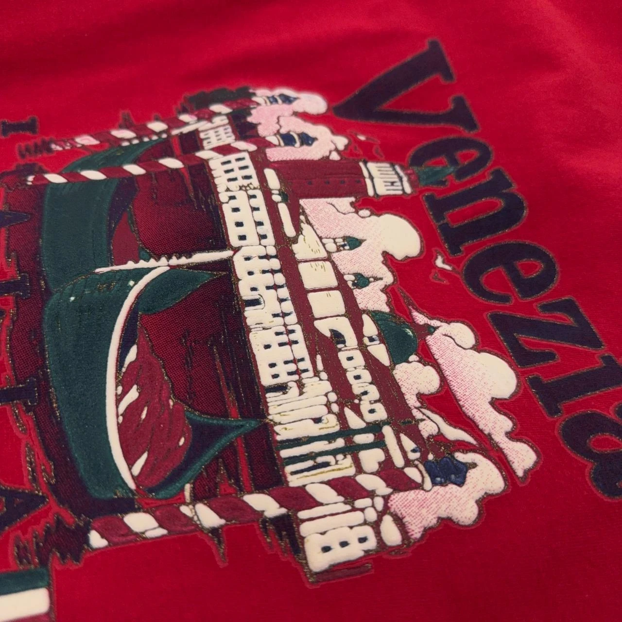 Camiseta Gráfica Vintage Venezia Itália Vermelha Tamanho P – photo 8